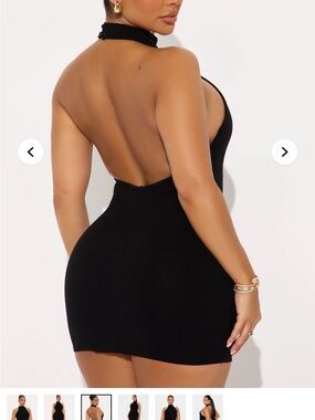 Backless Black Halter Mini Dress - Sleek Evening Dress